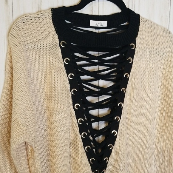 Lace Me Up Oversized Sweater - Picture 7 of 8